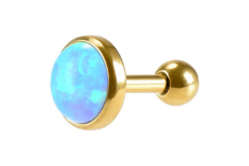PIERCINGLINE Single-Ohrstecker (Mini-Barbells, Chirurgenstahl Ohrpiercing SYNTHETISCHER OPAL) von PIERCINGLINE