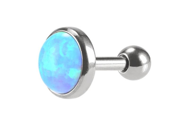 PIERCINGLINE Single-Ohrstecker (Mini-Barbells, Chirurgenstahl Ohrpiercing SYNTHETISCHER OPAL) von PIERCINGLINE