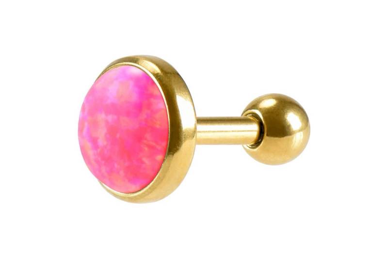 PIERCINGLINE Single-Ohrstecker (Mini-Barbells, Chirurgenstahl Ohrpiercing SYNTHETISCHER OPAL) von PIERCINGLINE