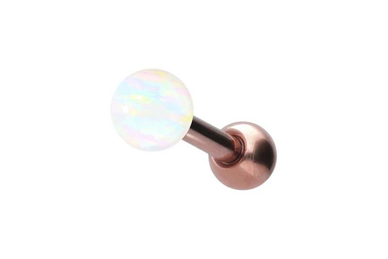 PIERCINGLINE Single-Ohrstecker (Mini-Barbells, Chirurgenstahl Ohrpiercing SYNTHETISCHER OPAL) von PIERCINGLINE