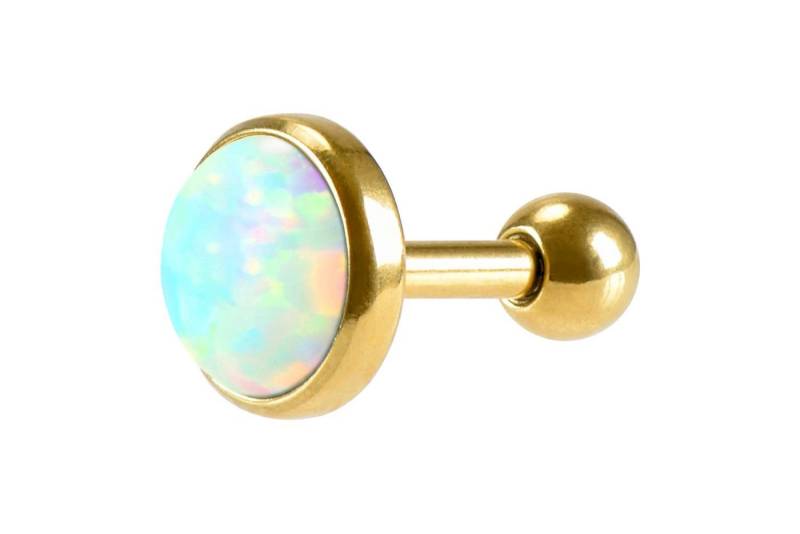 PIERCINGLINE Piercing-Set Chirurgenstahl Ohrpiercing SYNTHETISCHER OPAL (Mini-Barbells, 1-tlg) von PIERCINGLINE