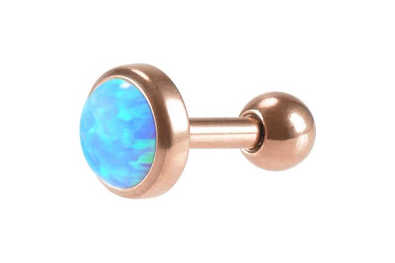 PIERCINGLINE Single-Ohrstecker Chirurgenstahl Ohrpiercing SYNTHETISCHER OPAL (Mini-Barbells / 1 Stk) von PIERCINGLINE