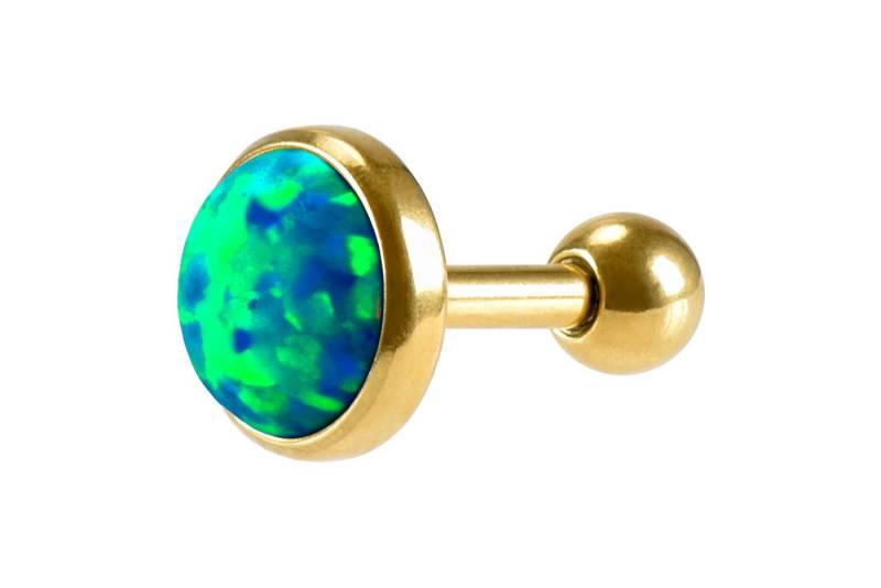 PIERCINGLINE Single-Ohrstecker (Mini-Barbells, Chirurgenstahl Ohrpiercing SYNTHETISCHER OPAL) von PIERCINGLINE