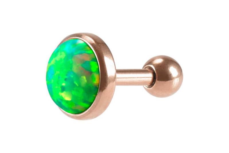 PIERCINGLINE Single-Ohrstecker (Mini-Barbells, Chirurgenstahl Ohrpiercing SYNTHETISCHER OPAL) von PIERCINGLINE