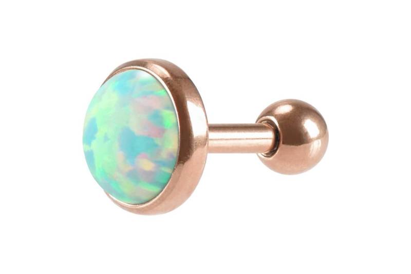 PIERCINGLINE Piercing-Set Chirurgenstahl Ohrpiercing SYNTHETISCHER OPAL (Mini-Barbells, 1-tlg) von PIERCINGLINE