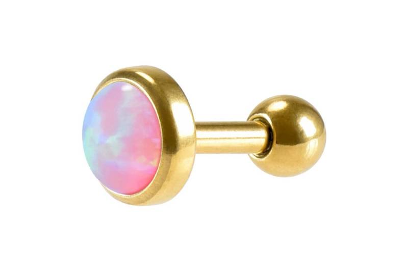 PIERCINGLINE Piercing-Set Chirurgenstahl Ohrpiercing SYNTHETISCHER OPAL (Mini-Barbells, 1-tlg) von PIERCINGLINE