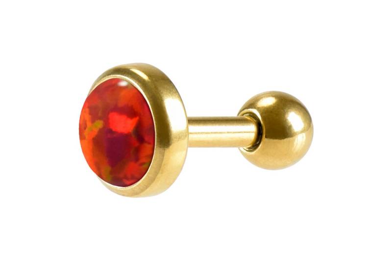 PIERCINGLINE Single-Ohrstecker (Mini-Barbells, Chirurgenstahl Ohrpiercing SYNTHETISCHER OPAL) von PIERCINGLINE