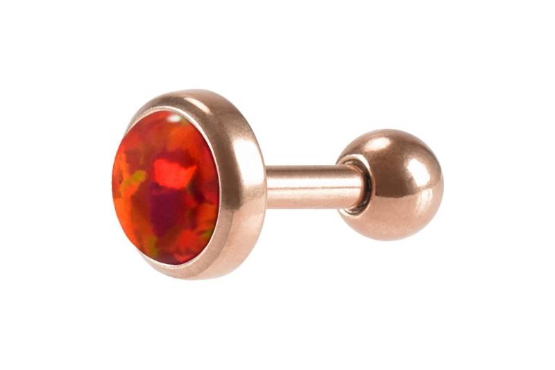 PIERCINGLINE Single-Ohrstecker (Mini-Barbells, Chirurgenstahl Ohrpiercing SYNTHETISCHER OPAL) von PIERCINGLINE
