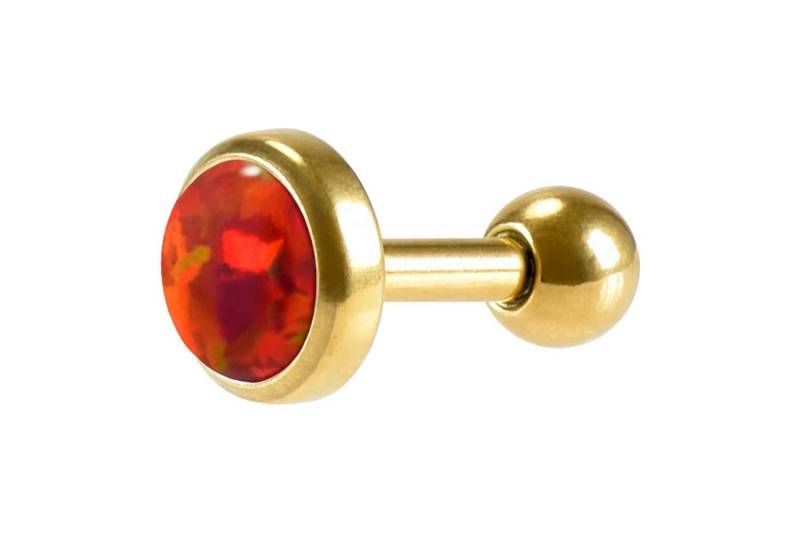 PIERCINGLINE Piercing-Set Chirurgenstahl Ohrpiercing SYNTHETISCHER OPAL (Mini-Barbells, 1-tlg) von PIERCINGLINE