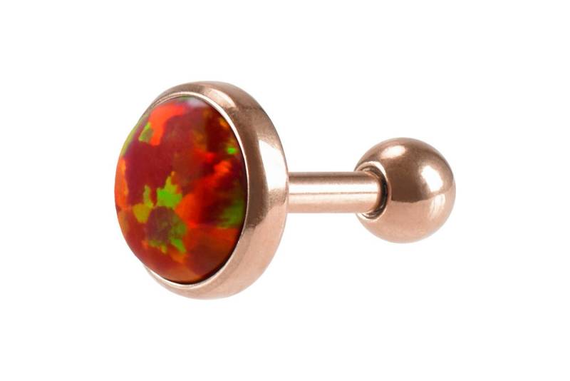 PIERCINGLINE Single-Ohrstecker Chirurgenstahl Ohrpiercing SYNTHETISCHER OPAL (Mini-Barbells / 1 Stk) von PIERCINGLINE