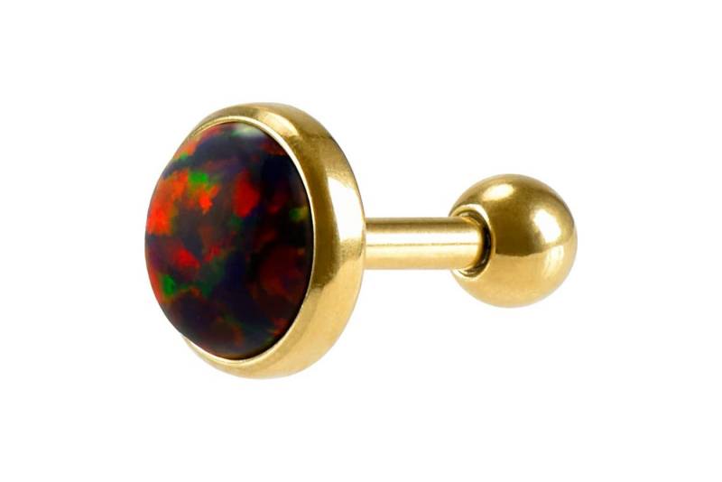 PIERCINGLINE Single-Ohrstecker (Mini-Barbells, Chirurgenstahl Ohrpiercing SYNTHETISCHER OPAL) von PIERCINGLINE