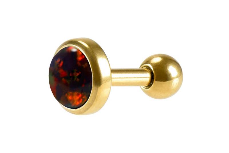 PIERCINGLINE Piercing-Set Chirurgenstahl Ohrpiercing SYNTHETISCHER OPAL (Mini-Barbells, 1-tlg) von PIERCINGLINE