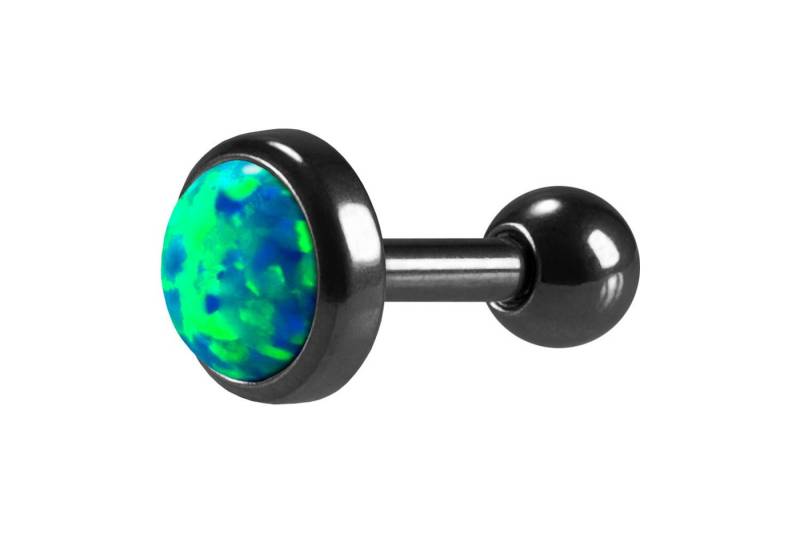 PIERCINGLINE Single-Ohrstecker (Mini-Barbells, Chirurgenstahl Ohrpiercing SYNTHETISCHER OPAL) von PIERCINGLINE
