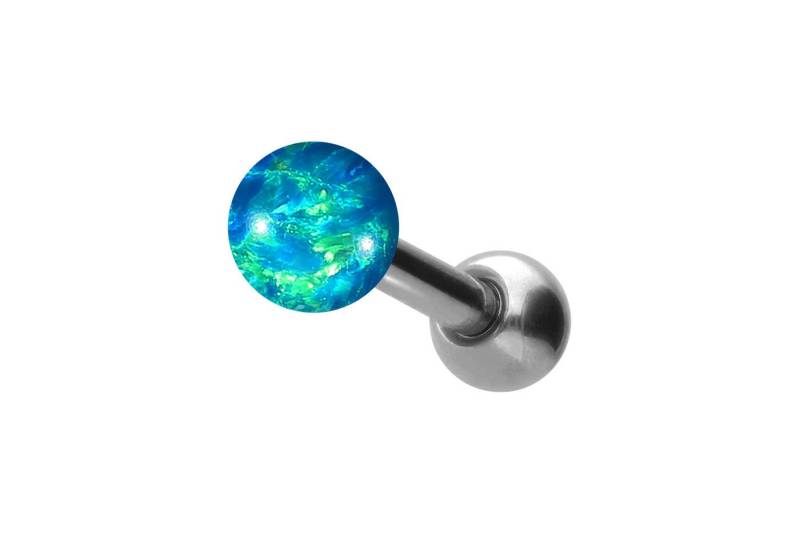 PIERCINGLINE Single-Ohrstecker (Mini-Barbells, Chirurgenstahl Ohrpiercing SYNTHETISCHER OPAL) von PIERCINGLINE