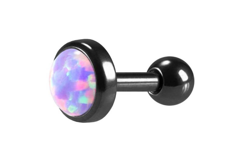 PIERCINGLINE Single-Ohrstecker Chirurgenstahl Ohrpiercing SYNTHETISCHER OPAL (Mini-Barbells / 1 Stk) von PIERCINGLINE