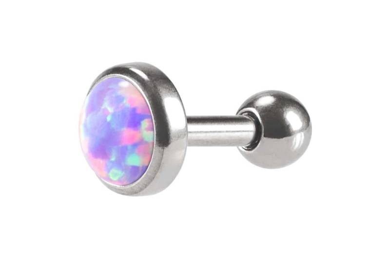 PIERCINGLINE Single-Ohrstecker (Mini-Barbells, Chirurgenstahl Ohrpiercing SYNTHETISCHER OPAL) von PIERCINGLINE