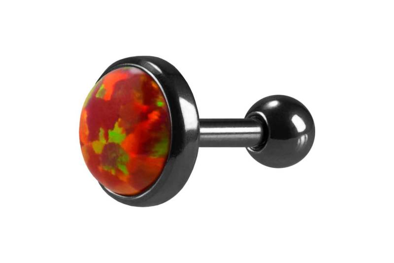 PIERCINGLINE Single-Ohrstecker Chirurgenstahl Ohrpiercing SYNTHETISCHER OPAL (Mini-Barbells / 1 Stk) von PIERCINGLINE