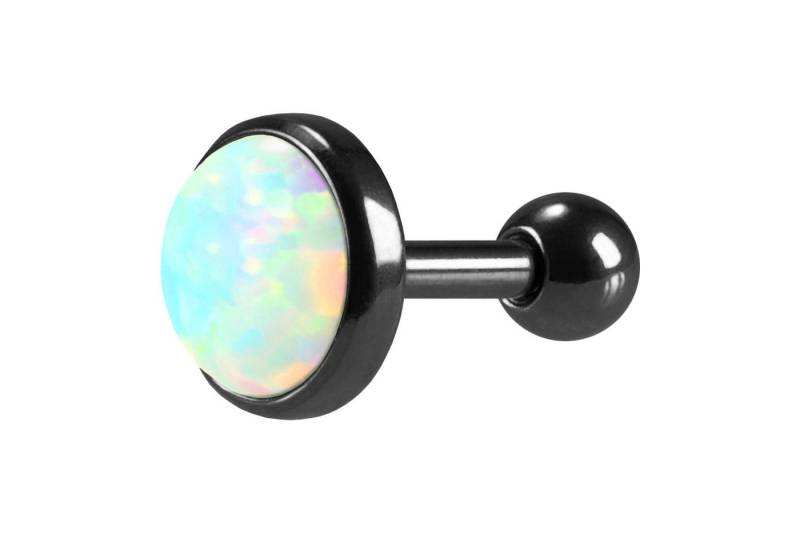 PIERCINGLINE Single-Ohrstecker (Mini-Barbells, Chirurgenstahl Ohrpiercing SYNTHETISCHER OPAL) von PIERCINGLINE