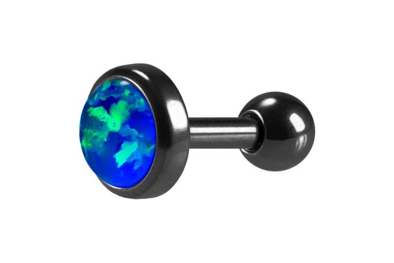 PIERCINGLINE Single-Ohrstecker Chirurgenstahl Ohrpiercing SYNTHETISCHER OPAL (Mini-Barbells / 1 Stk) von PIERCINGLINE