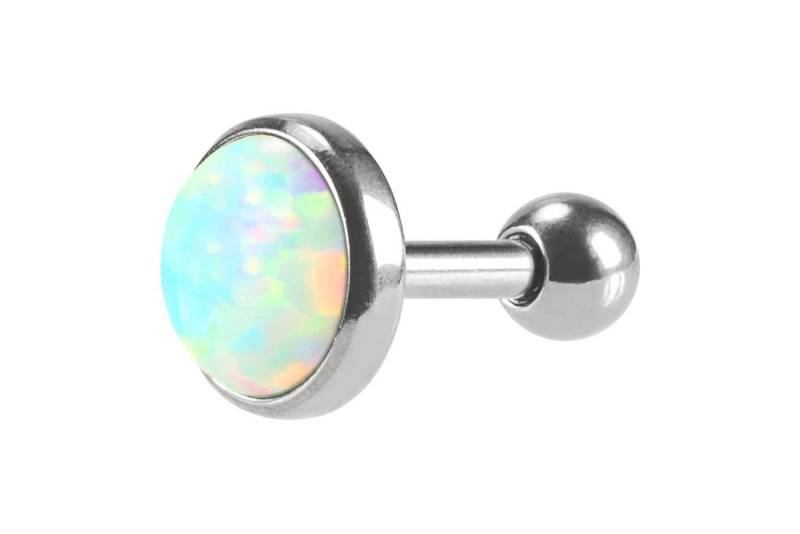 PIERCINGLINE Piercing-Set Chirurgenstahl Ohrpiercing SYNTHETISCHER OPAL (Mini-Barbells, 1-tlg) von PIERCINGLINE