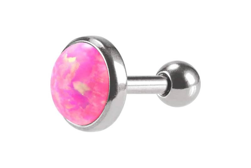PIERCINGLINE Piercing-Set Chirurgenstahl Ohrpiercing SYNTHETISCHER OPAL (Mini-Barbells / 1 Stk) von PIERCINGLINE