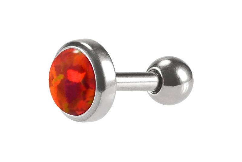 PIERCINGLINE Single-Ohrstecker (Mini-Barbells, Chirurgenstahl Ohrpiercing SYNTHETISCHER OPAL) von PIERCINGLINE