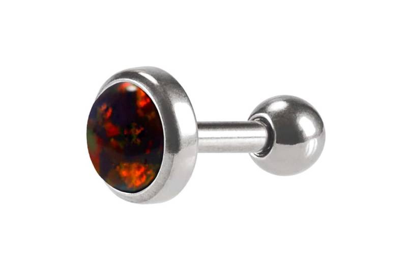 PIERCINGLINE Piercing-Set Chirurgenstahl Ohrpiercing SYNTHETISCHER OPAL (Mini-Barbells, 1-tlg) von PIERCINGLINE