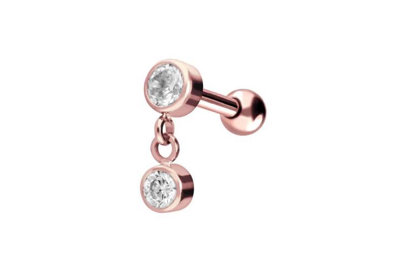 PIERCINGLINE Piercing-Set Titan Ohrpiercing 2 KRISTALLE (Mini-Barbells, 1-tlg) von PIERCINGLINE