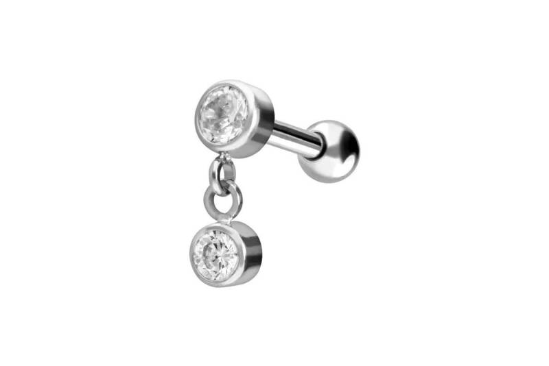 PIERCINGLINE Piercing-Set Titan Ohrpiercing 2 KRISTALLE (Mini-Barbells, 1-tlg) von PIERCINGLINE