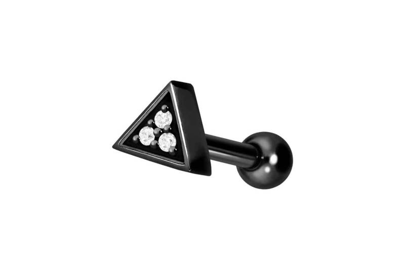 PIERCINGLINE Piercing-Set Titan Ohrpiercing DREIECK + EINGEFASSTE KRISTALLE (Mini-Barbells, 1-tlg) von PIERCINGLINE