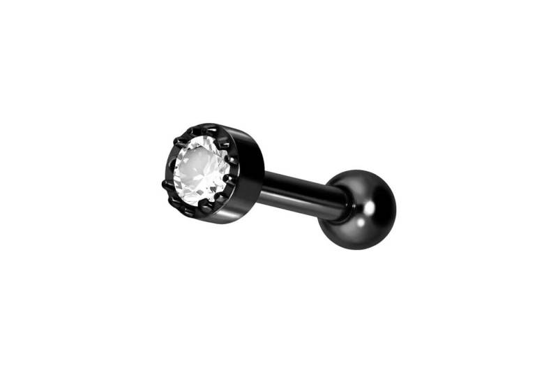 PIERCINGLINE Piercing-Set Titan Ohrpiercing EINGEFASSTER KRISTALL (Mini-Barbells, 1-tlg) von PIERCINGLINE