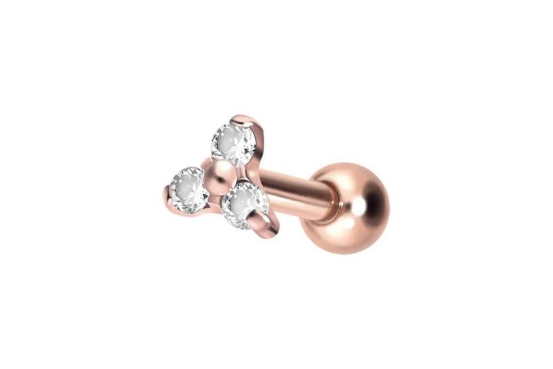 PIERCINGLINE Piercing-Set Titan Ohrpiercing KRISTALLBLUME (Mini-Barbells, 1-tlg) von PIERCINGLINE