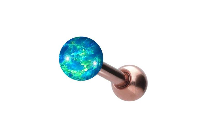 PIERCINGLINE Single-Ohrstecker (Mini-Barbells, Titan Ohrpiercing SYNTHETISCHER OPAL) von PIERCINGLINE