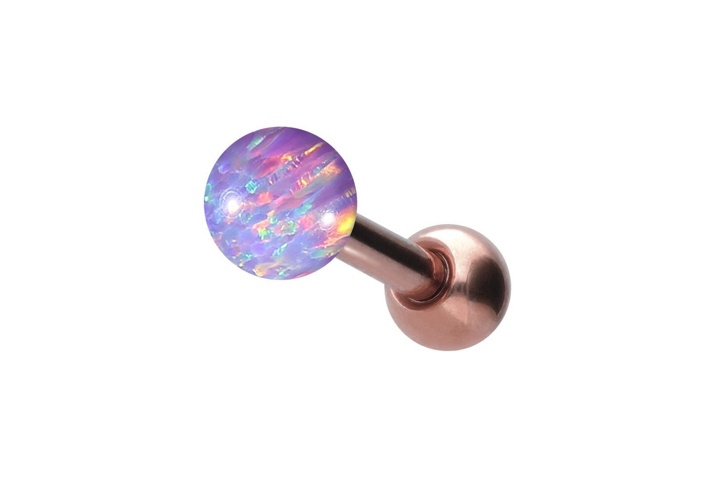 PIERCINGLINE Single-Ohrstecker (Mini-Barbells, Titan Ohrpiercing SYNTHETISCHER OPAL) von PIERCINGLINE