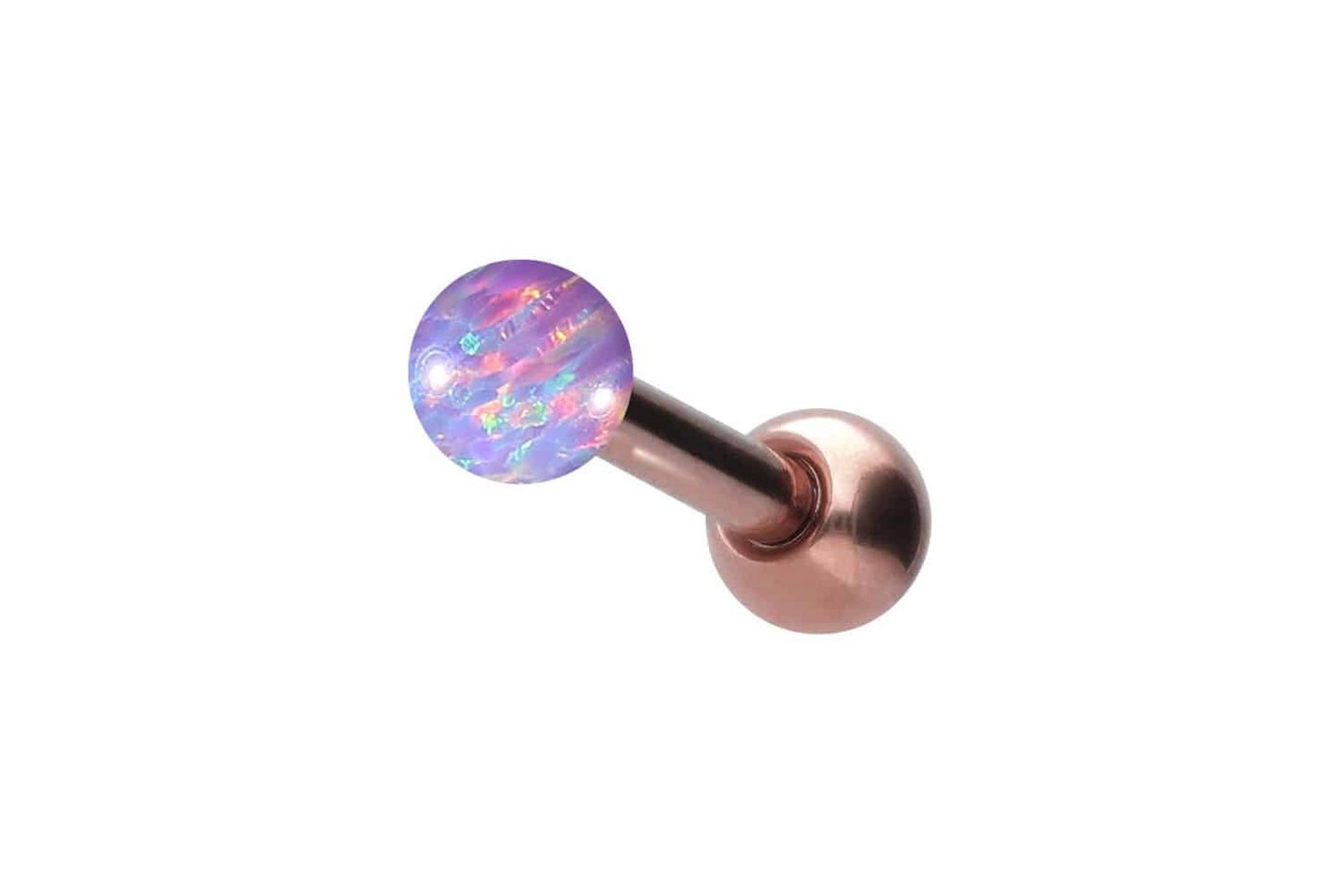 PIERCINGLINE Single-Ohrstecker Titan Ohrpiercing SYNTHETISCHER OPAL (Mini-Barbells / 1 Stk) von PIERCINGLINE