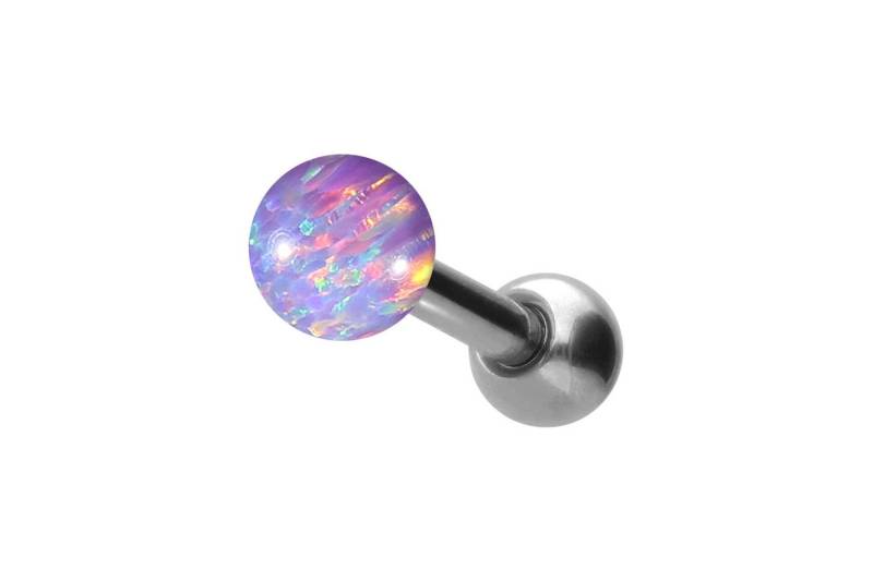 PIERCINGLINE Single-Ohrstecker (Mini-Barbells, Titan Ohrpiercing SYNTHETISCHER OPAL) von PIERCINGLINE
