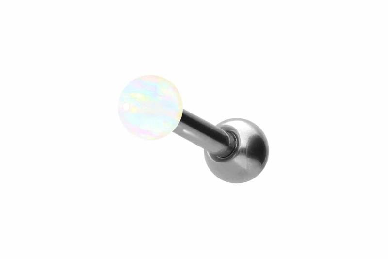 PIERCINGLINE Piercing-Set Titan Ohrpiercing SYNTHETISCHER OPAL (Mini-Barbells / 1 Stk) von PIERCINGLINE