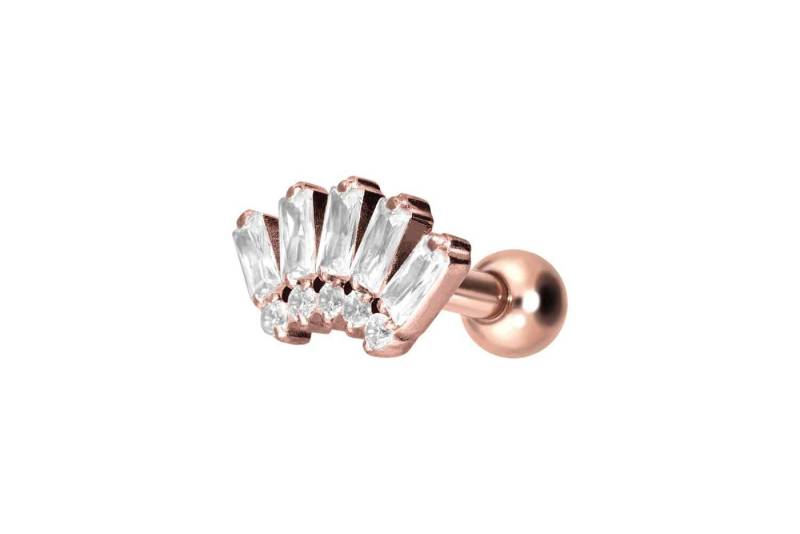 PIERCINGLINE Piercing-Set Titan Ohrpiercing mit Innengewinde 10 EINGEFASSTE KRISTALLE (Mini-Barbells, 1-tlg) von PIERCINGLINE