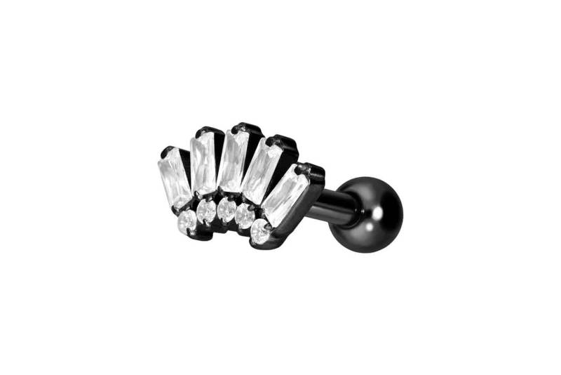 PIERCINGLINE Piercing-Set Titan Ohrpiercing mit Innengewinde 10 EINGEFASSTE KRISTALLE (Mini-Barbells / 1 Stk) von PIERCINGLINE