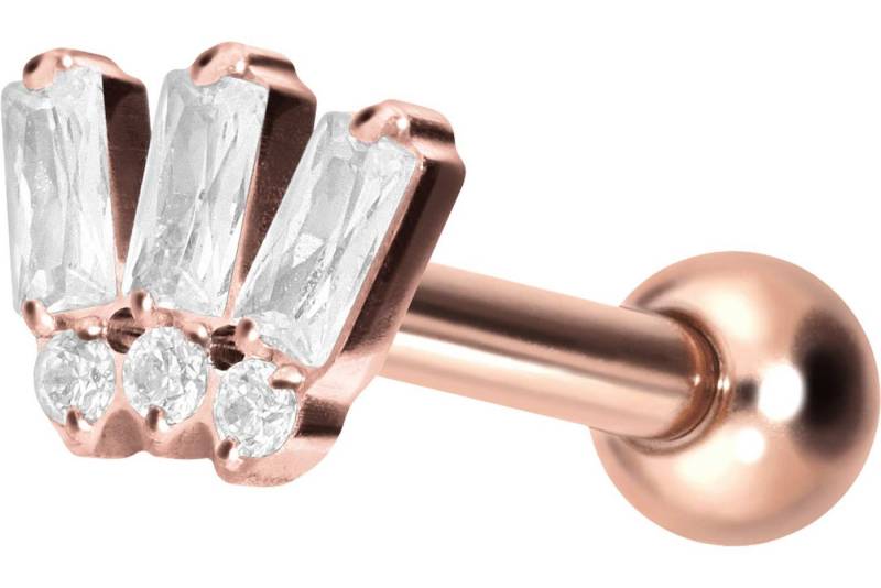 PIERCINGLINE Piercing-Set Titan Ohrpiercing mit Innengewinde 6 EINGEFASSTE KRISTALLE (Mini-Barbells / 1 Stk) von PIERCINGLINE