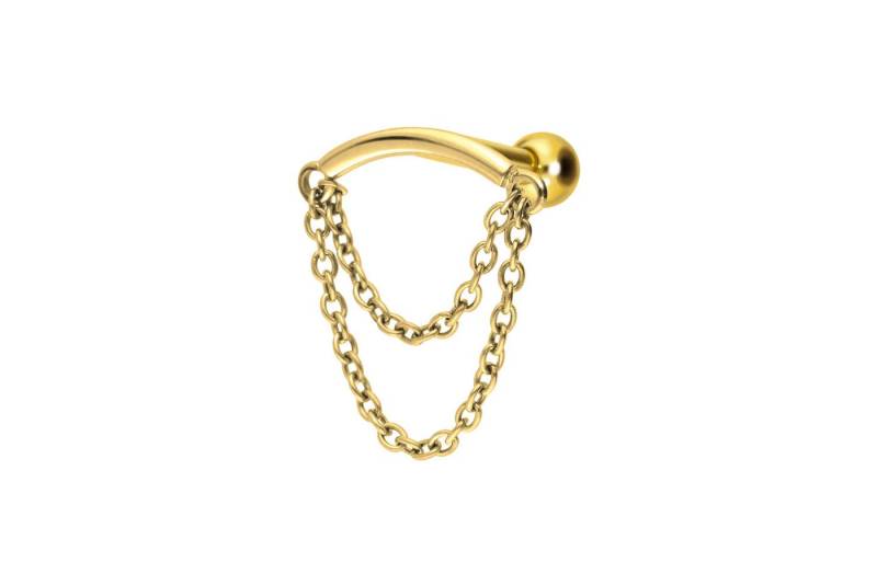 PIERCINGLINE Piercing-Set Titan Ohrpiercing mit Innengewinde BOGEN + 2 KETTEN (Mini-Barbells, 1-tlg) von PIERCINGLINE
