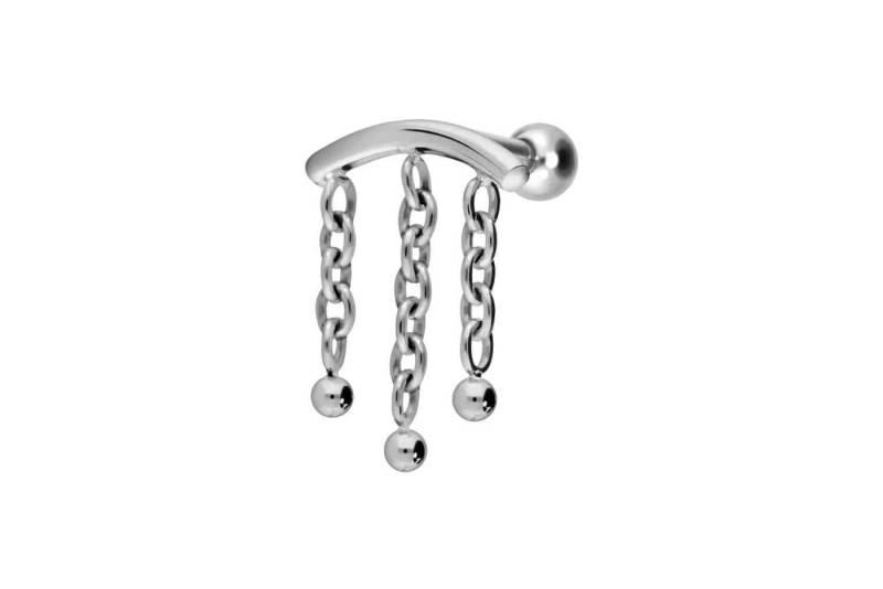 PIERCINGLINE Piercing-Set Titan Ohrpiercing mit Innengewinde BOGEN + 3 KETTEN (Mini-Barbells, 1-tlg) von PIERCINGLINE
