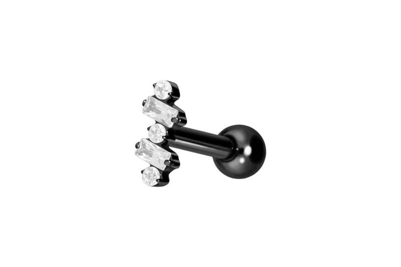 PIERCINGLINE Piercing-Set Titan Ohrpiercing mit Innengewinde EINGEFASSTE KRISTALLE (Mini-Barbells, 1-tlg) von PIERCINGLINE