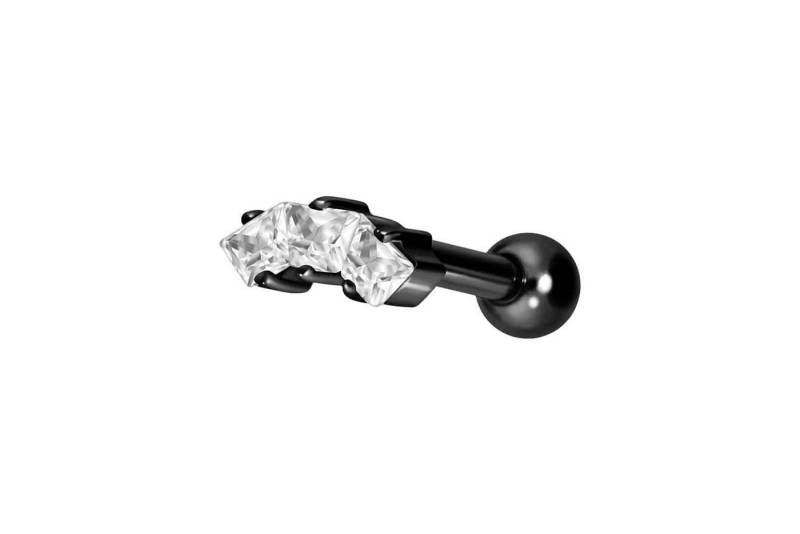 PIERCINGLINE Piercing-Set Titan Ohrpiercing mit Innengewinde EINGEFASSTE KRISTALLTRAPEZE (Mini-Barbells, 1-tlg) von PIERCINGLINE