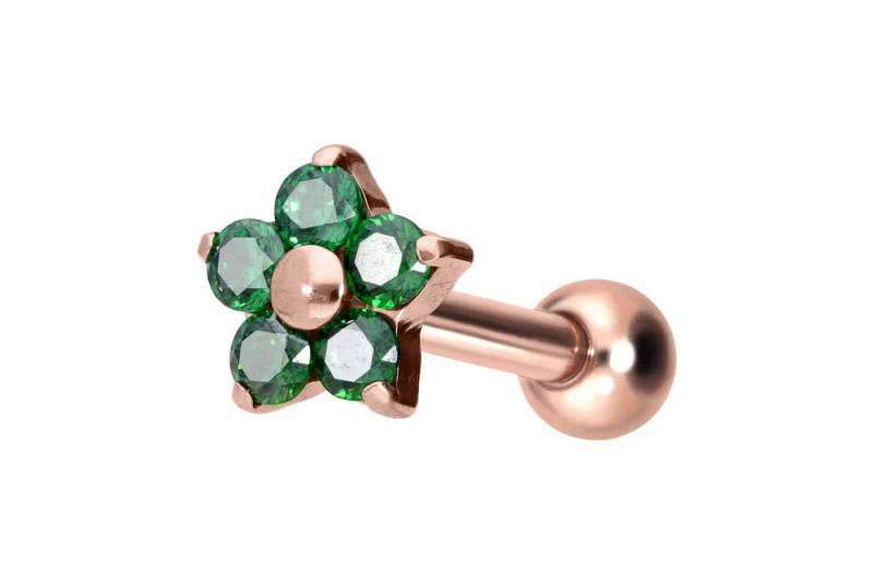 PIERCINGLINE Piercing-Set Titan Ohrpiercing mit Innengewinde KRISTALLBLUME (Mini-Barbells, 1-tlg) von PIERCINGLINE