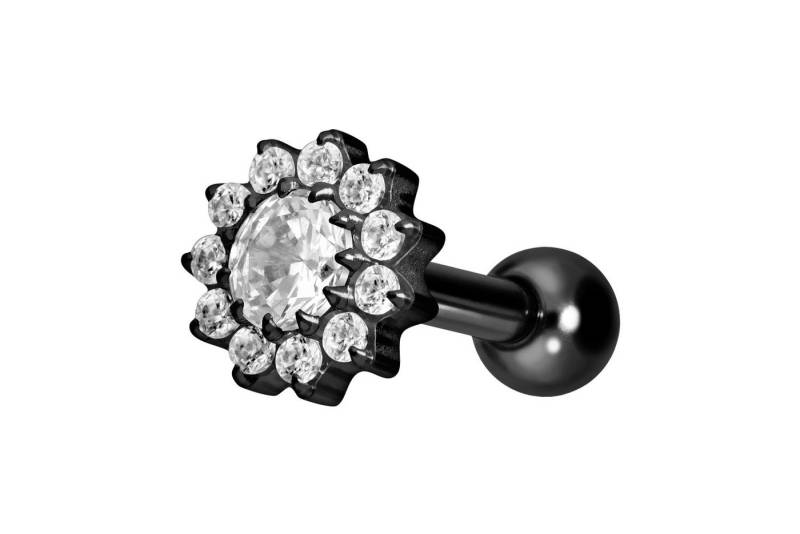 PIERCINGLINE Piercing-Set Titan Ohrpiercing mit Innengewinde KRISTALLBLUME (Mini-Barbells, 1-tlg) von PIERCINGLINE