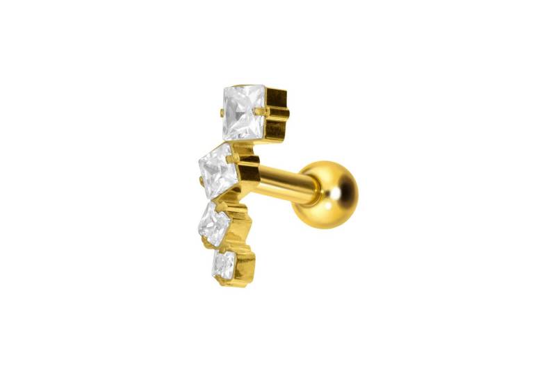 PIERCINGLINE Piercing-Set Titan Ohrpiercing mit Innengewinde KRISTALLBOGEN (Mini-Barbells, 1-tlg) von PIERCINGLINE