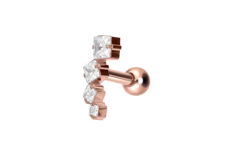 PIERCINGLINE Piercing-Set Titan Ohrpiercing mit Innengewinde KRISTALLBOGEN (Mini-Barbells, 1-tlg) von PIERCINGLINE