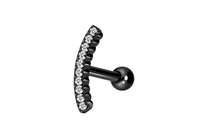 PIERCINGLINE Piercing-Set Titan Ohrpiercing mit Innengewinde KRISTALLBOGEN (Mini-Barbells / 1 Stk) von PIERCINGLINE
