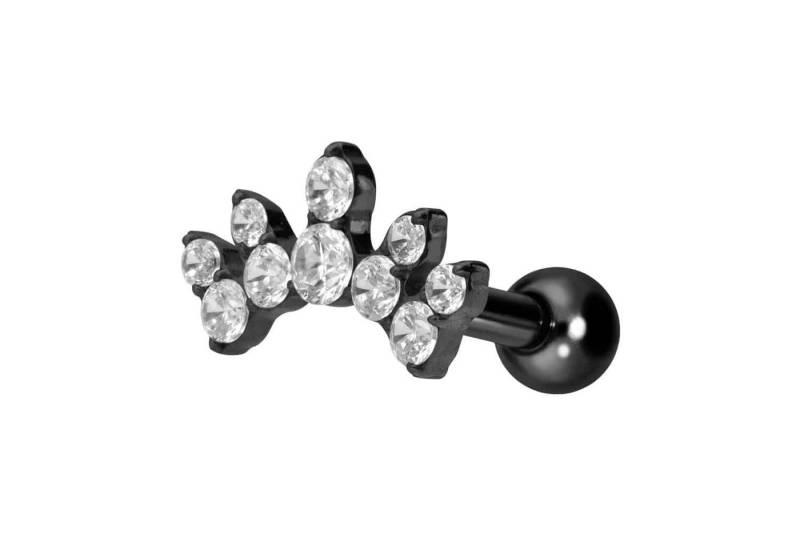 PIERCINGLINE Piercing-Set Titan Ohrpiercing mit Innengewinde KRISTALLBOGEN (Mini-Barbells, 1-tlg) von PIERCINGLINE
